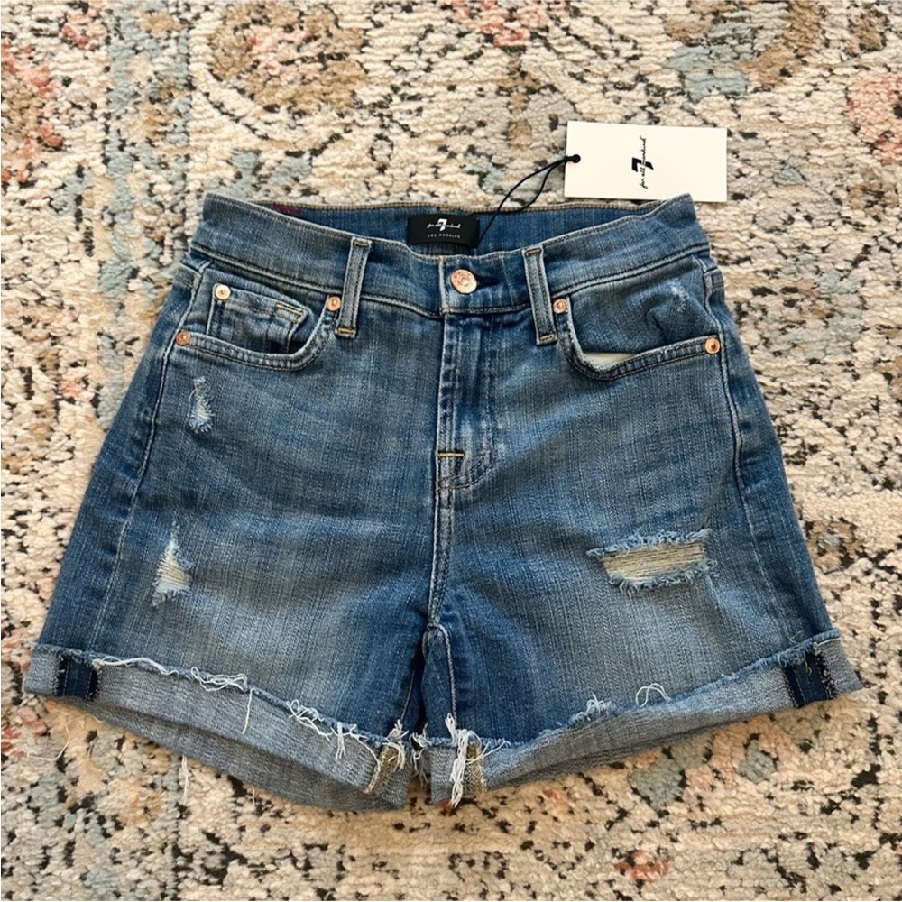 7 For All Mankind Rolled Hem Denim Shorts | 24